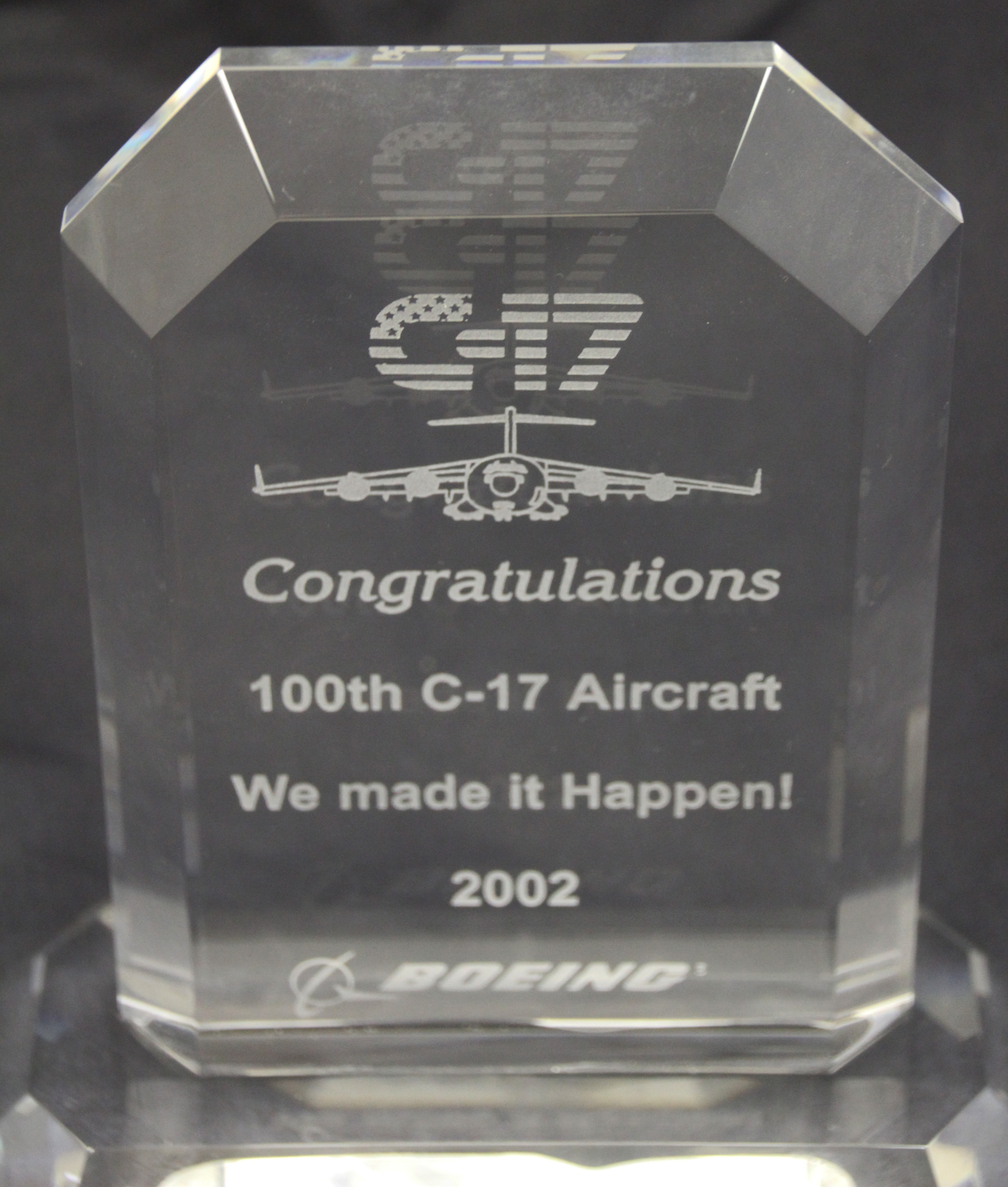 Award for the 100th C-17 Aircraft