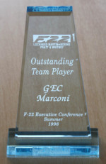 F-22 "Outstanding Team Player" Award