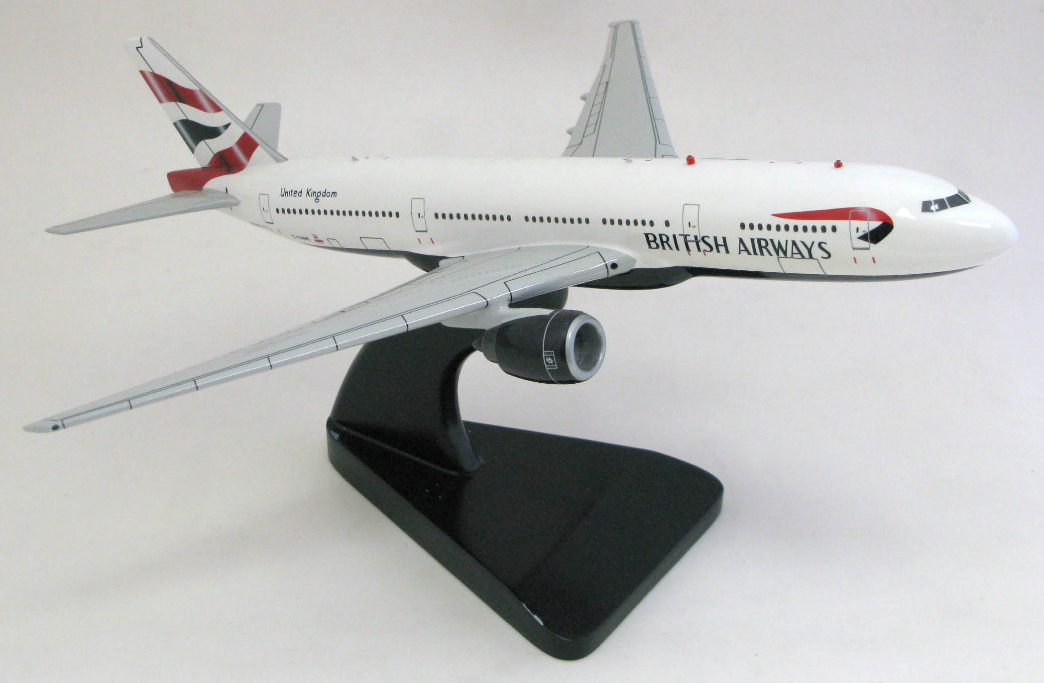Boeing 777 model in British Airways livery