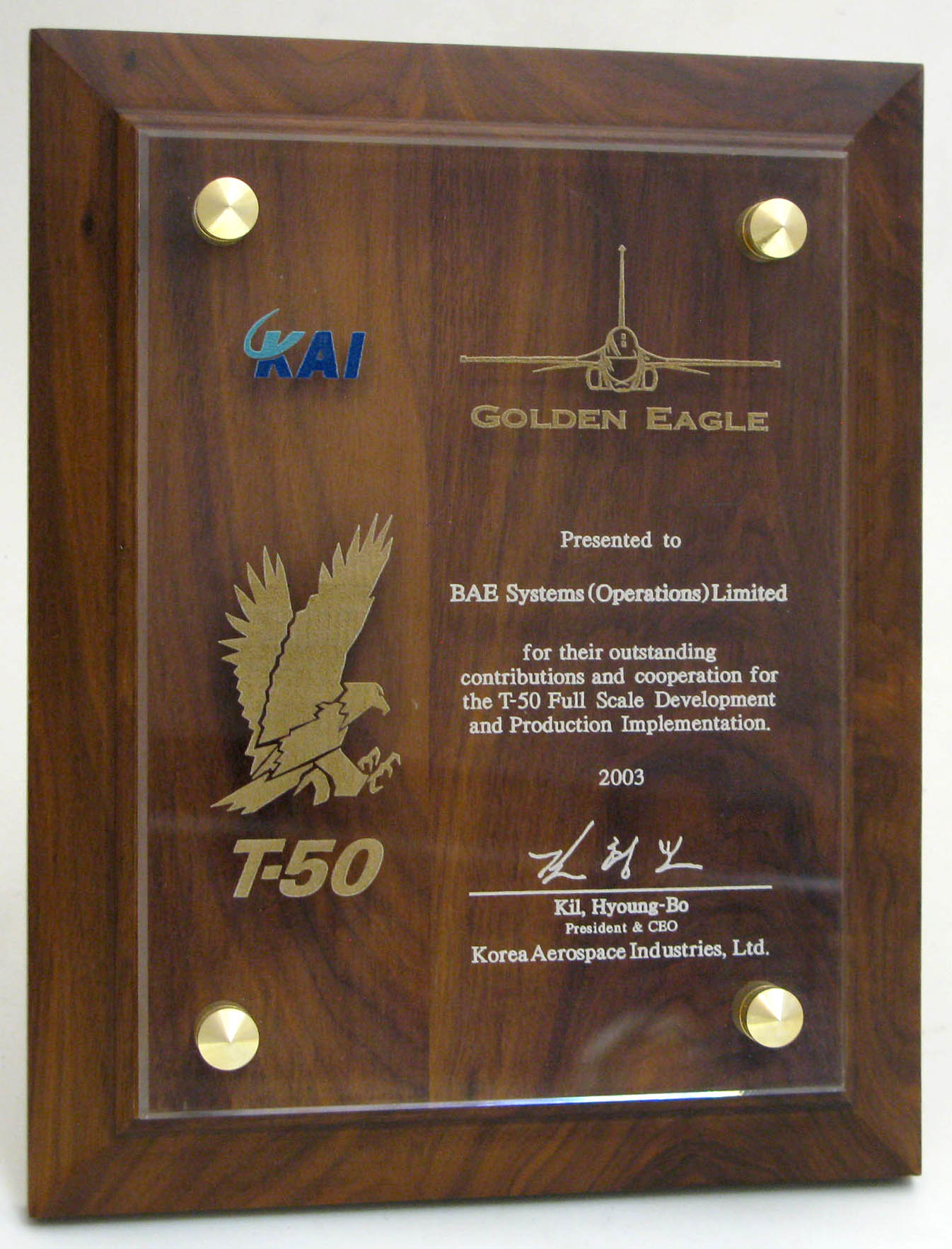 KAI T-50 Golden Eagle Award