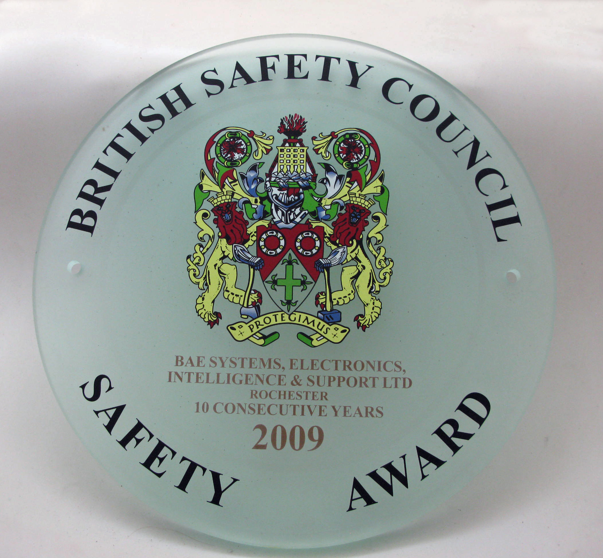 2009 Safety Award Plaque