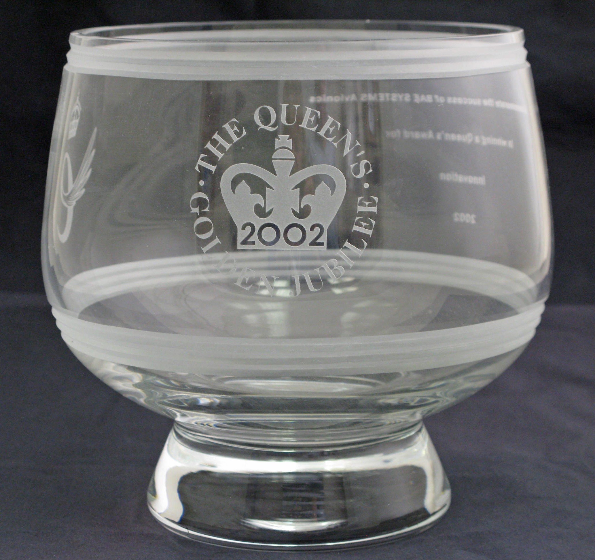 Queen's Award for Innovation Glass Bowl for 2002
