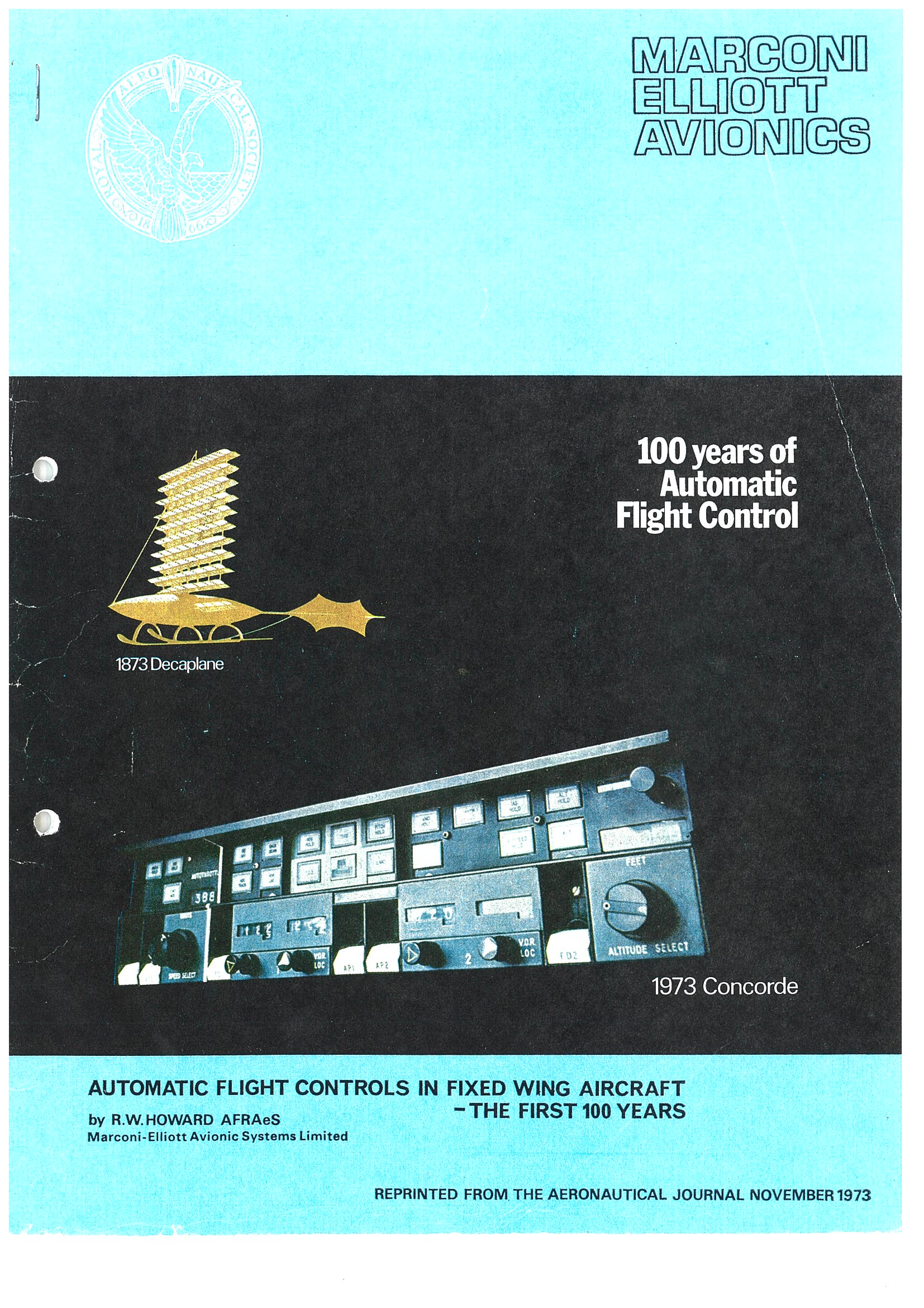 Automatic Flight Controls In Fixed Wing Aircraft. The First 100 Years ...